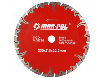 Diamantový kotouč 230x7.5x22,2mm MAR-POL RED M08736