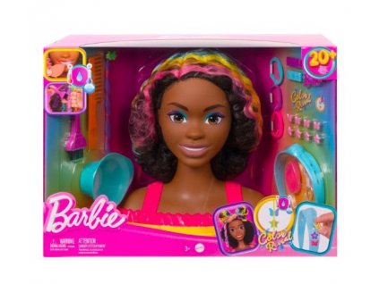 Barbie Deluxe Česací hlava - Neon Afro