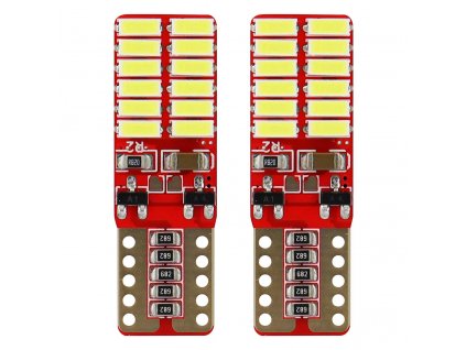 LED CANBUS 24SMD 4014 T10e (W5W) White 12V / 24V