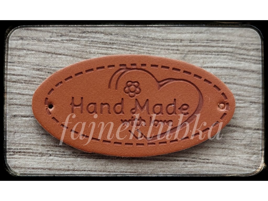 Kožený štítek Handmade