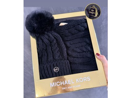 Pletený dámský set čepice a šála MICHAEL KORS