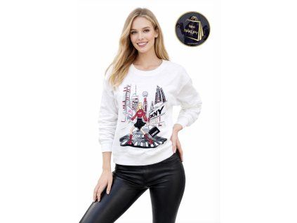 Bílá mikina DKNY
