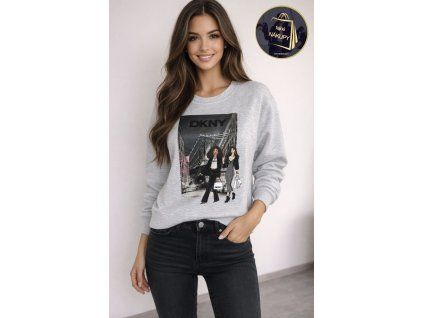 Šedá mikina DKNY