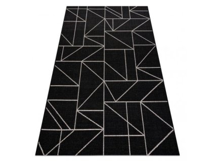 KOBEREC SIZAL FLOORLUX 20605 čierna / strieborná TROJUHOLNÍK , GEOMETRICKÝ