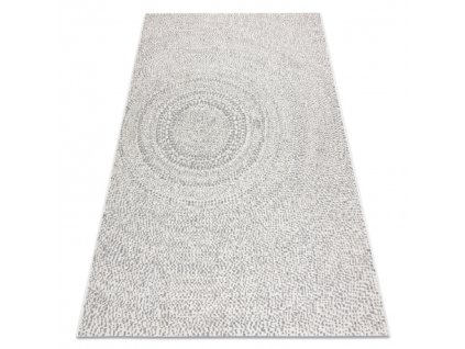 Koberec FLAT SISAL 48832367 Kruhy, bodky krémová / sivá