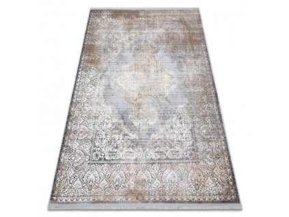 Moderný koberec LUCE 80 ornament vintage - Štrukturálny sivá / horčica