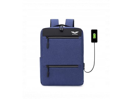 bp30 04 travel backpack with usb wings blue