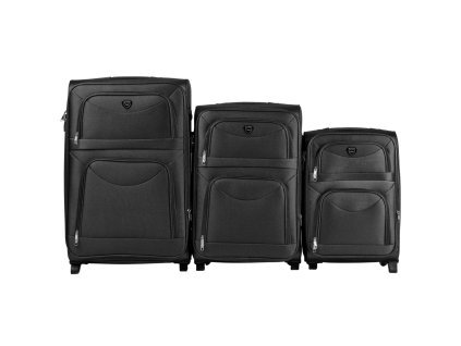WINGS 6802 2 WHEELS KOMPLET 3 WALIZEK BLACK