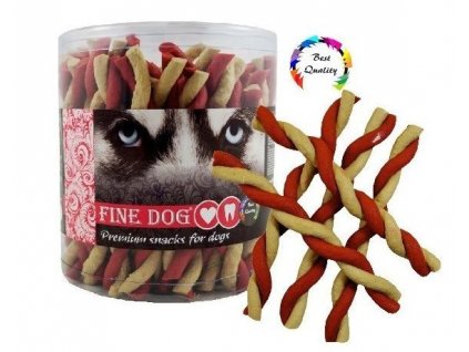 fine dog jerky kroucena tyc vanilka hovezi 12cm 50ks