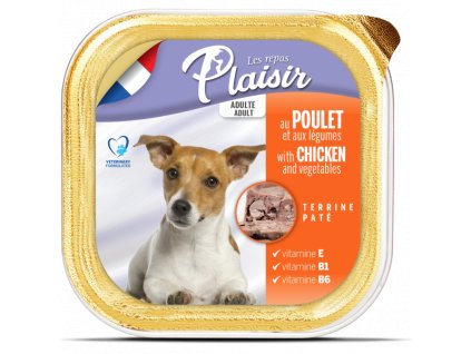 Plaisir Dog s kuřecím a zeleninou 300g vanička