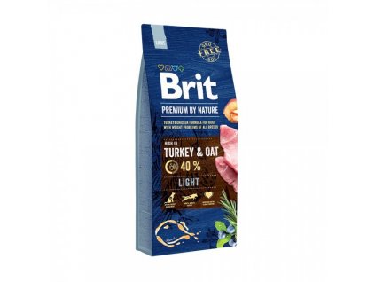 brit premium dog by nature light 15kg