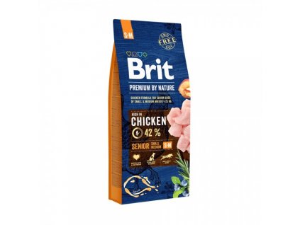 brit premium dog by nature senior s m 15kg