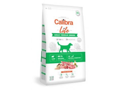 calibra dog life adult medium breed lamb 12 kg