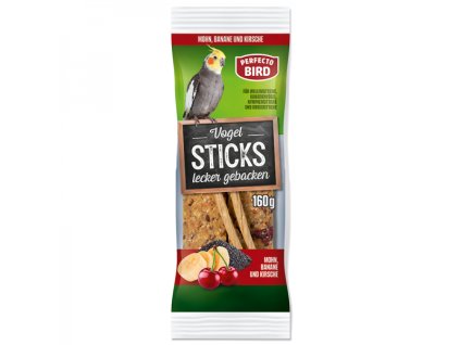 perfecto bird vogel sticks tycky pro ptaky modry mak banan a tresen 2 kusy 13,5 cm 160 g