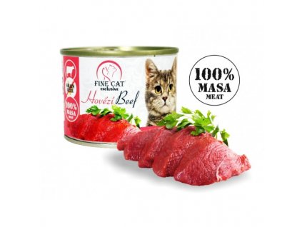 fine cat exclusive konzerva pro kocky hovezi 100% masa 200 g