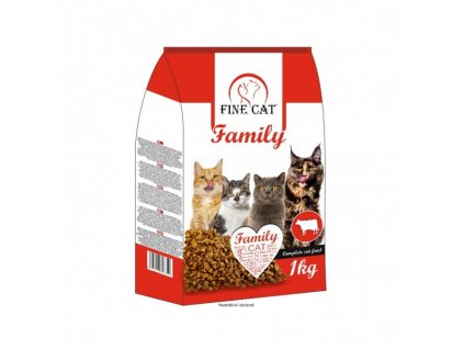 fine cat family granule pro kocky s hovezim 1 kg