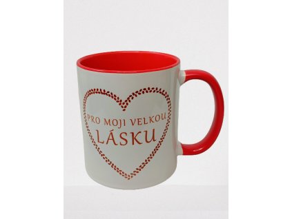Fajnpocit keramický hrnek na kávu Pro moji velkou lásku červený