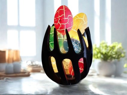 Velikonoční koš s led vajíčky černý