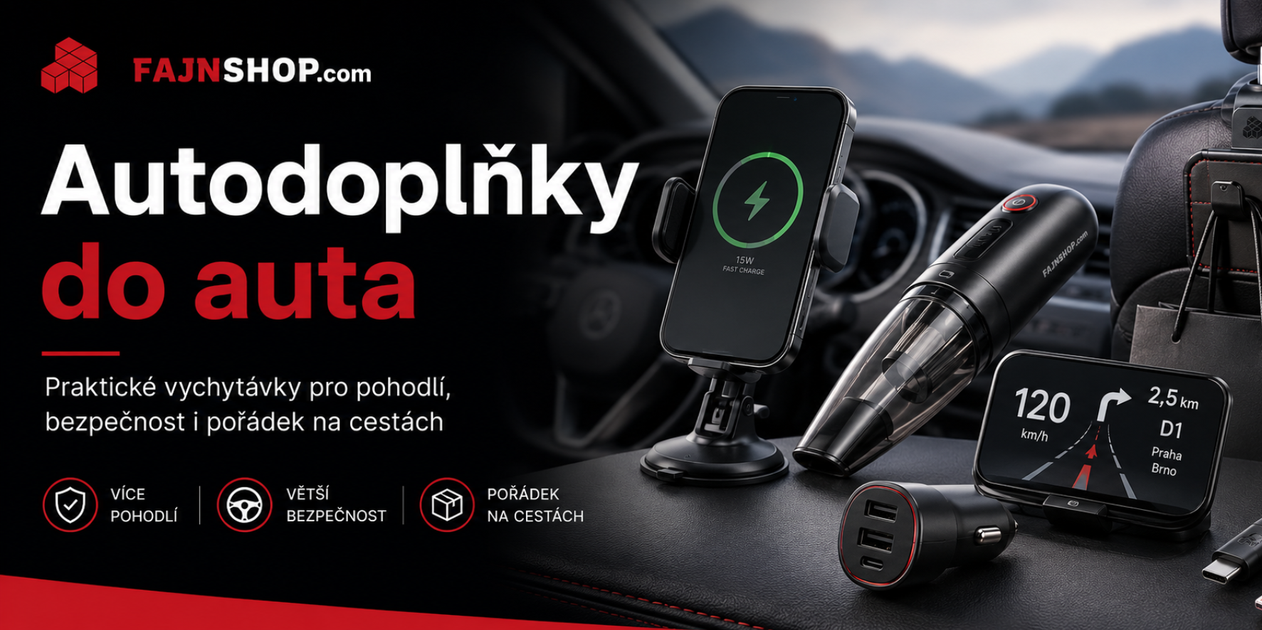Autodoplňky do auta: praktické vychytávky, které zpříjemní každou cestu