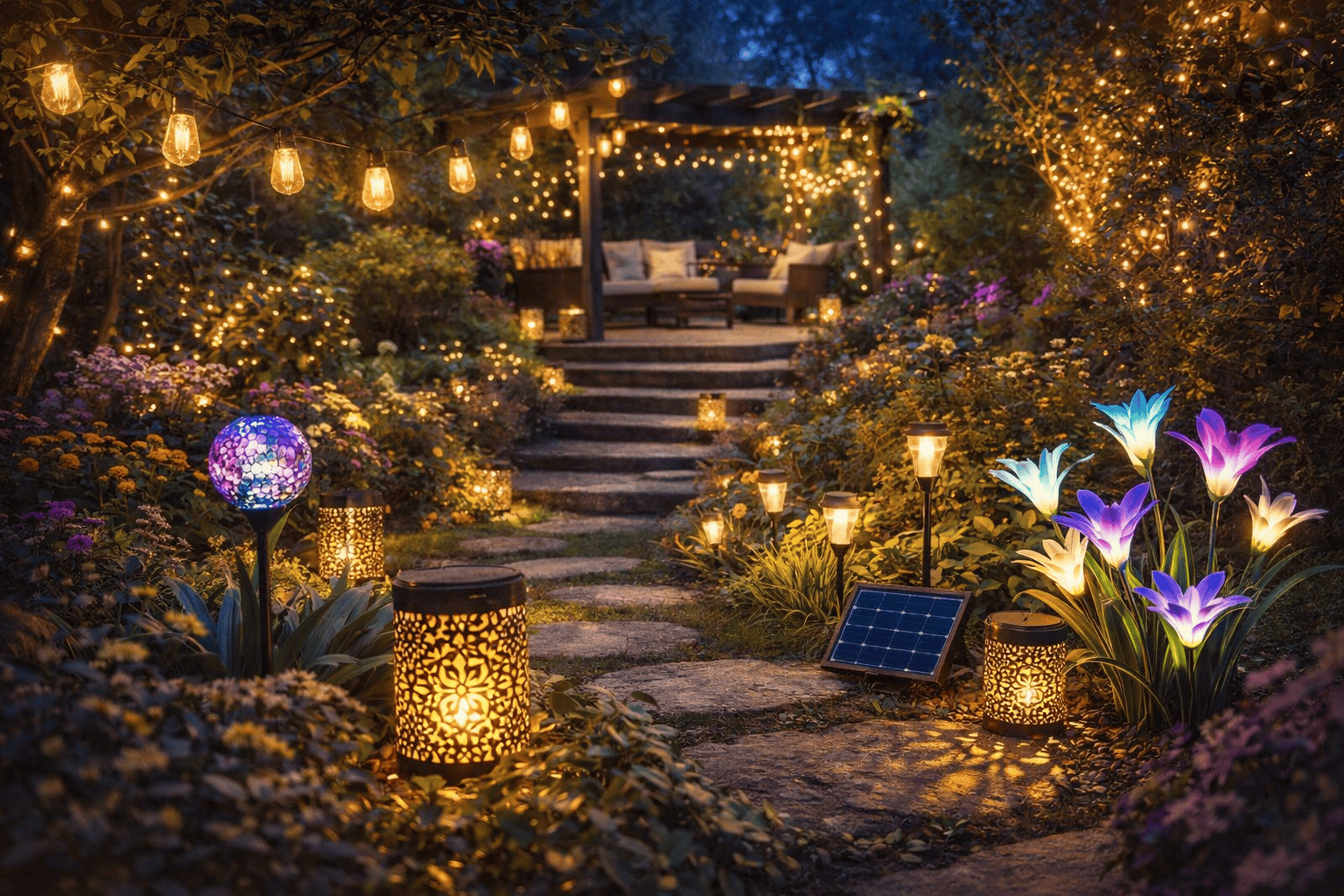 Jak proměnit zahradu v oázu klidu pomocí solárních dekorací a osvětlení