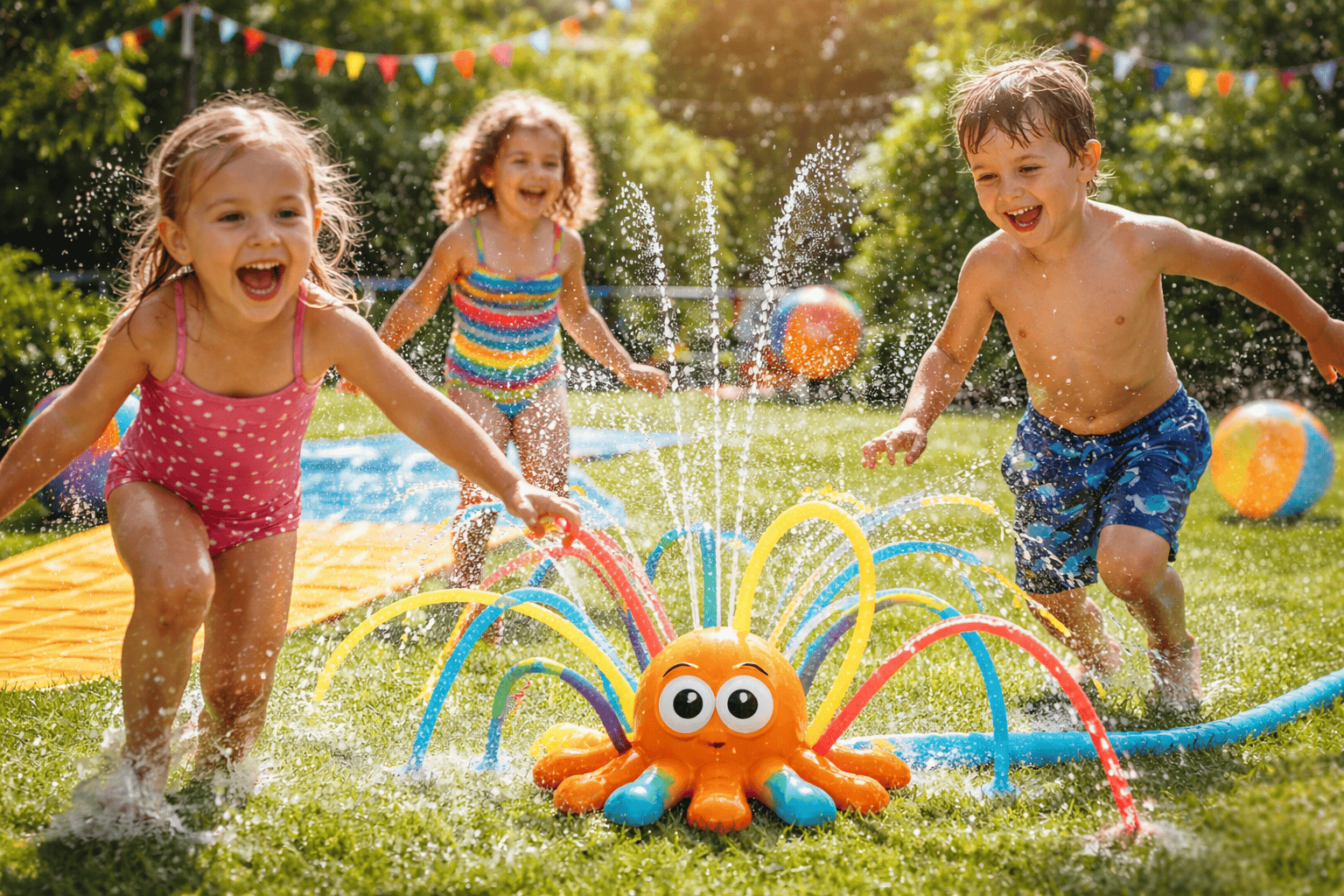 Jak zabavit děti na zahradě? Vyzkoušejte vodní fontánu s chapadly pro nekonečnou letní zábavu