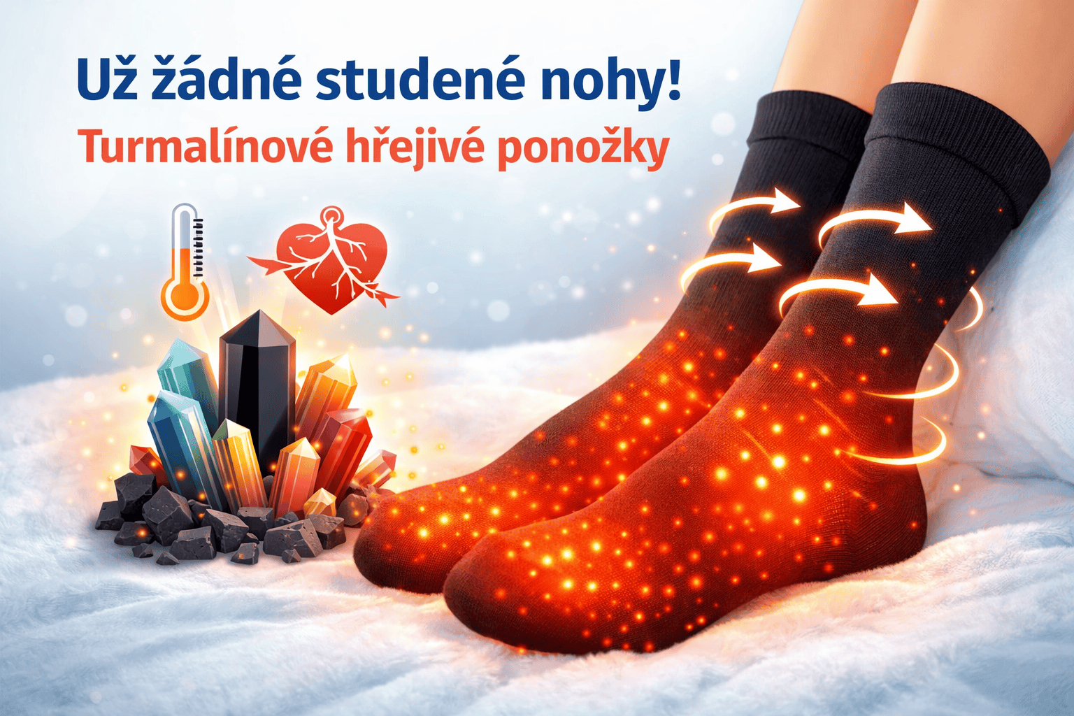 Už žádné studené nohy! Vše, co potřebujete vědět o turmalínových hřejivých ponožkách