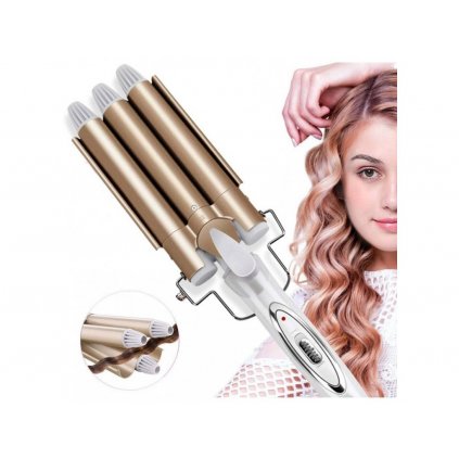 109050 kemei km 1010 three stick curling iron hair curler curling stick water wave splint large curling iron hair styling tool