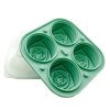 Wc3I4 Holes Rose Flower Shape Molds Ice Cube with Lid Mould Reusable Ice Cube Tray Kitchen