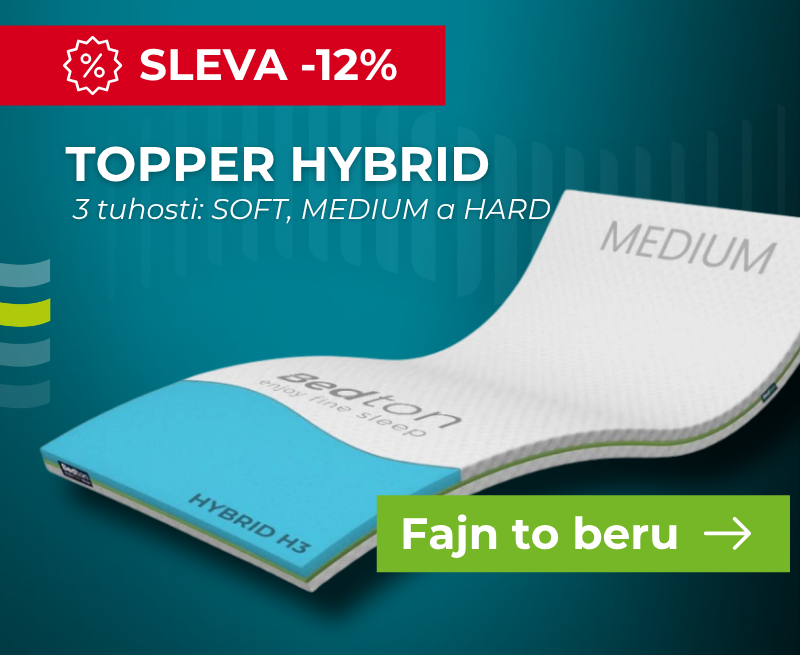 Sleva 12 % na topper hybrid Soft, Medium, Hard