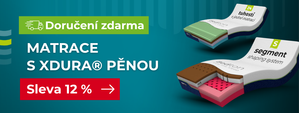 Sleva 12 % na matrace s extra odolnou studenou pěnou, označovanou jako XDURA® pěna