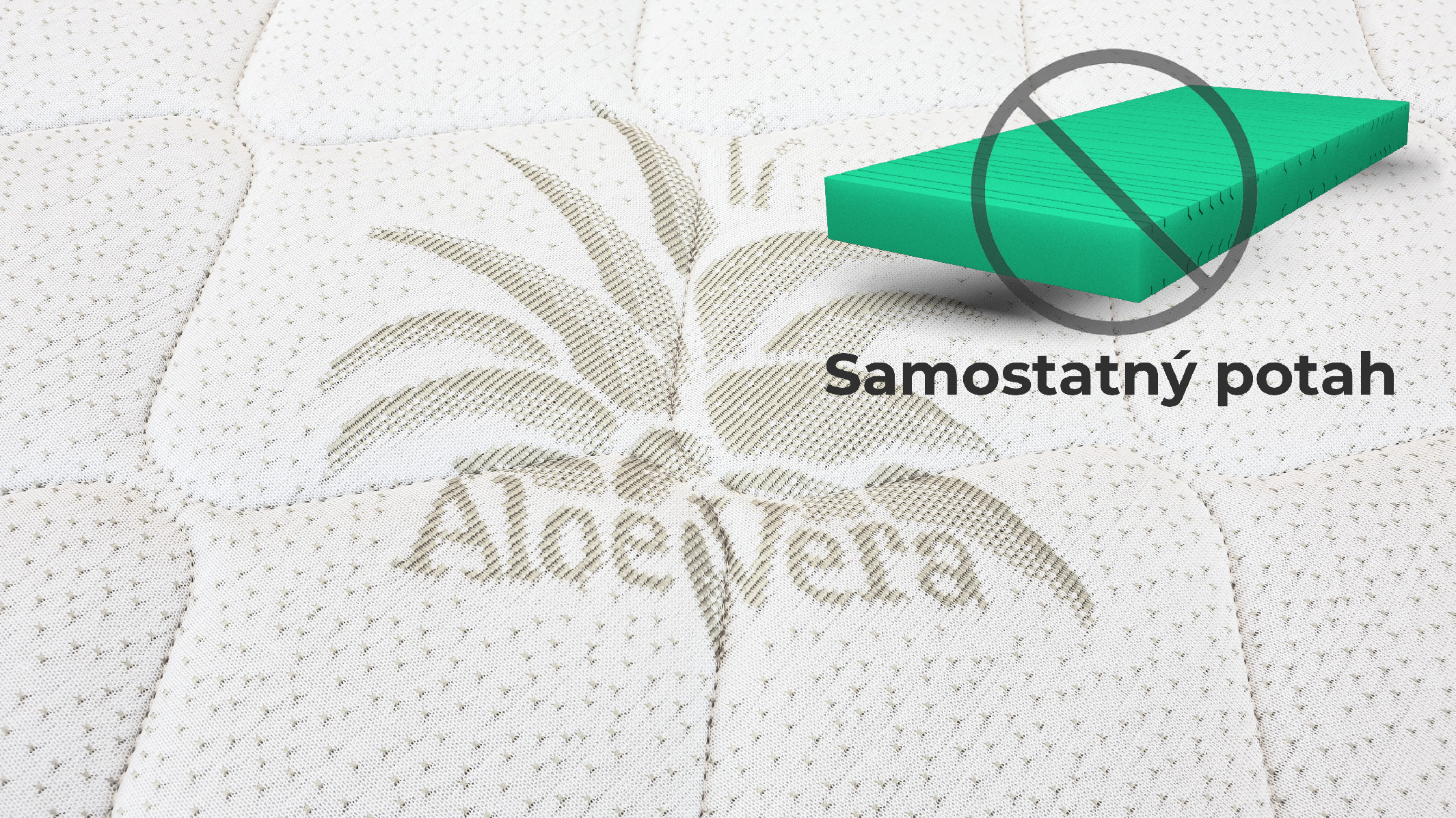 BEDTON Samostatný potah na matraci ALOE VERA podšitý rounem (320g/m²) - bez matrace Šířka: 130 cm, Délka: 200 cm, Výška: 16 cm 130x200 cm