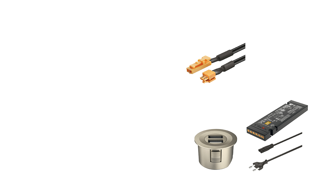 HÄFELE Výbava nočních stolku - 1x USB