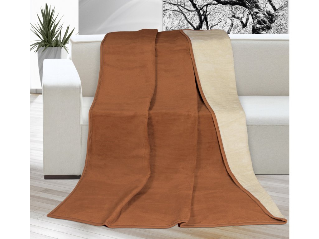 BROTEX Deka KIRA PLUS Rozměry: 150x200 cm, Barva: Hnědá / Béžová