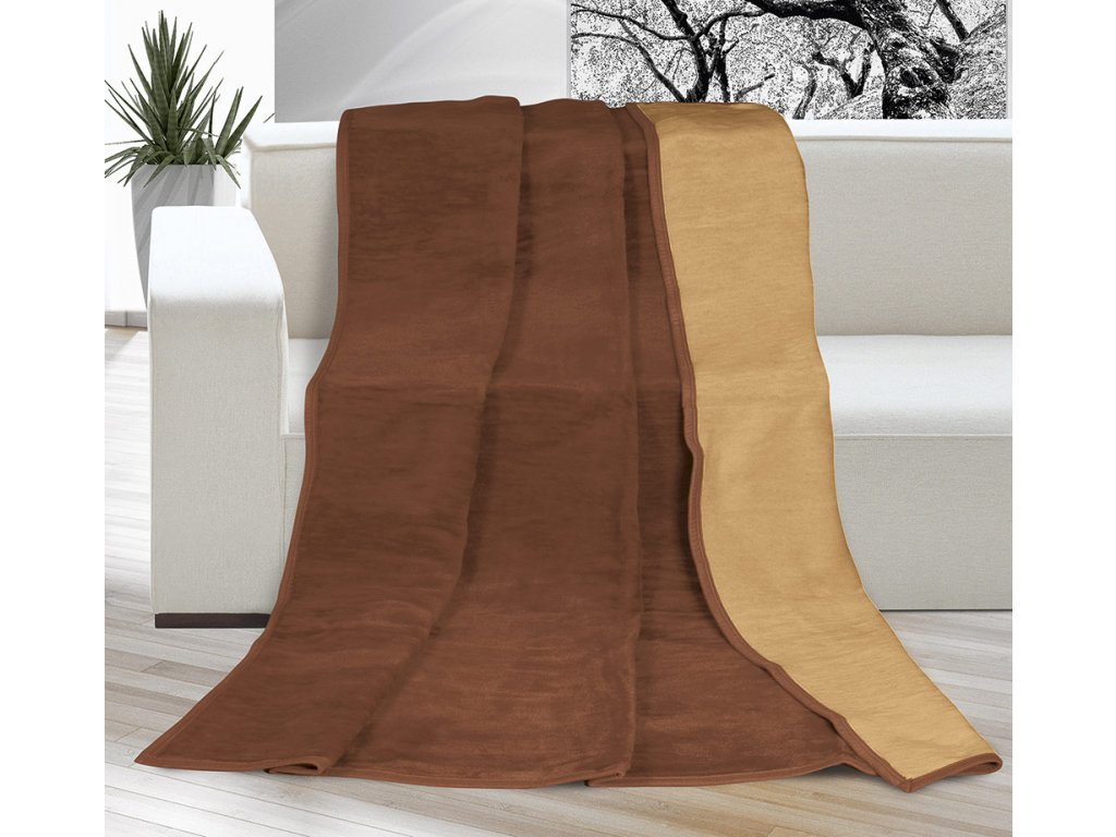 BROTEX Deka KIRA PLUS Rozměry: 150x200 cm, Barva: Čokoládová / Oříšková