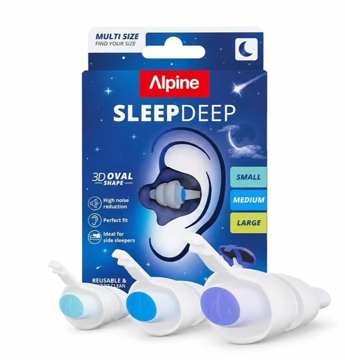 ALPINE Špunty do uší - SLEEPDEEP Velikost: S+M+L • s redukčním gelem Alpine Noise