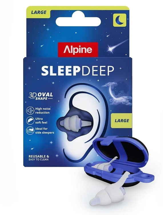 ALPINE Špunty do uší - SLEEPDEEP Velikost: L • s redukčním gelem Alpine Noise
