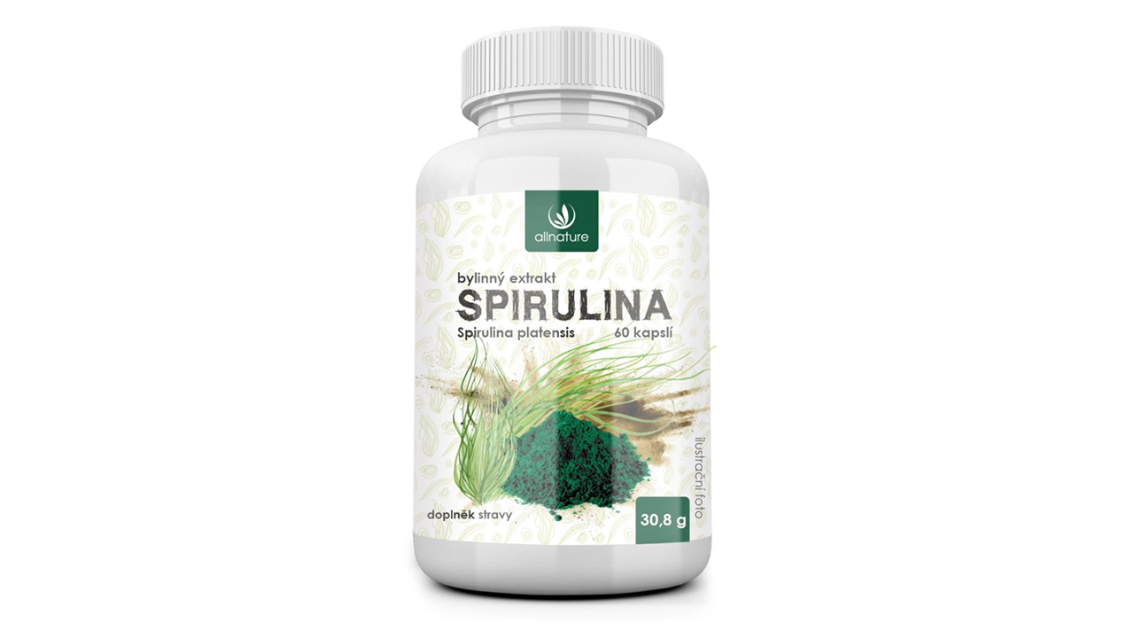 ALLNATURE SPIRULINA bylinný extrakt • 60 kapslí - 2.42 Kč / 1 ks
