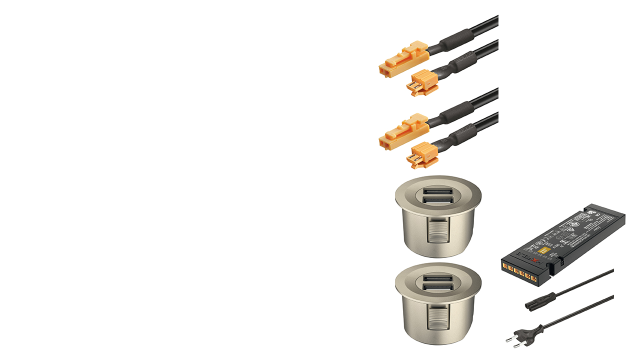 HÄFELE Výbava nočních stolků - 2x USB
