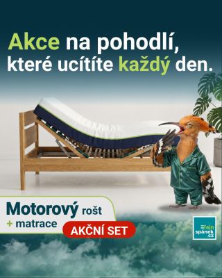 Ideální dvojka pro váš perfektní spánek. ✨ Pořiďte si matraci rovnou s motorovým roštem a ušetřete. Včetně motoru a...