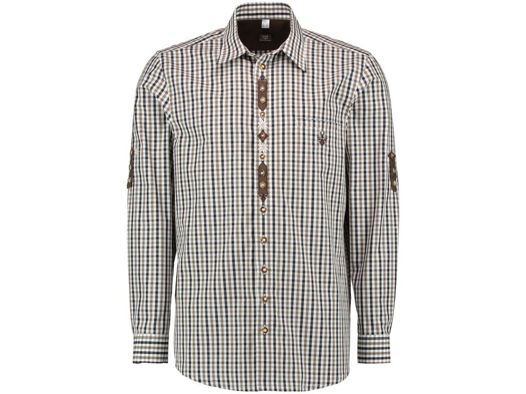 Myslivecká košile orbis hnědo černá kára