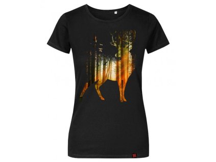 triko damske forest jelen cerne laniga