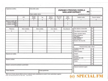 zaznam o provozu vozidla nakladni dopravy 2