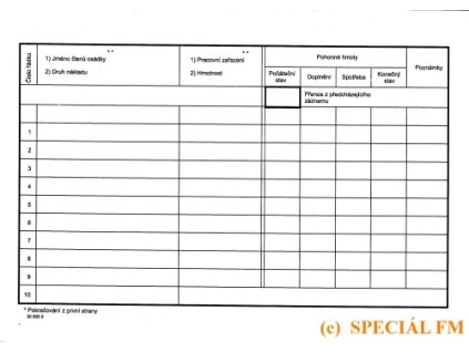 zaznam o provozu vozidla osobni dopravy 2