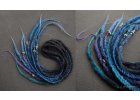 petrol blue hippie style synthetic dreadlocks with braids and beads fake dready pseudo dredy modre wild