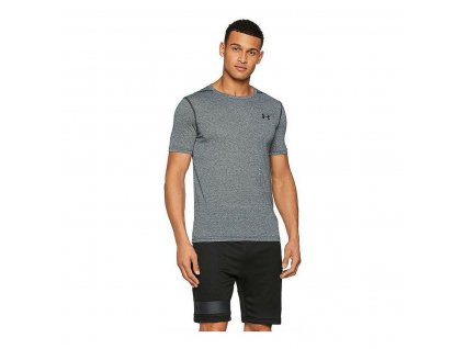 Pánské kompresní tričko s krátkým rukávem Under Armour 1289588-006 Šedá (Velikost S)