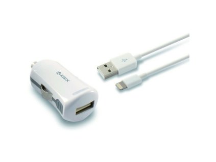 2251148 usb nabijacka do auta kabel lightning mfi ksix 2 4 a biela