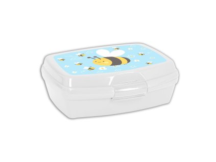 2607105 box na desiatu safta abeja plast vcielka svetlo modra 17 x 6 x 14 cm