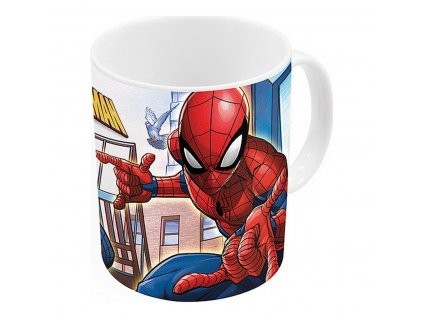 2680266 4 hrncek spiderman great power keramicky biela cervena modra 11 7 x 10 x 8 7 cm 350 ml