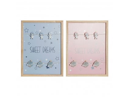 2807392 fotoramik so stipcami dkd home decor sweet dreams drevo mdf 40 x 40 x 3 cm 2 ks