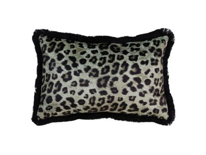 2815726 dekoracny vankus leopard zamat zelena 45 x 30 cm